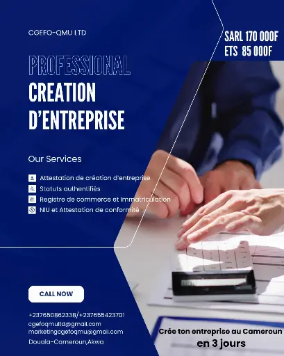 Création d'une Sarl au Cameroun